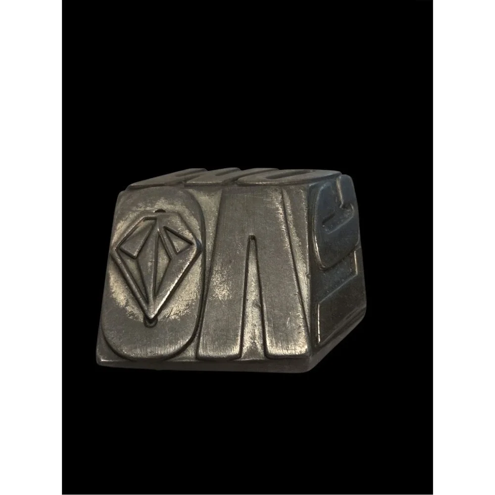 3D Volcom Cube‎ Pewter Belt Buckle Logo Skater Skate Board Distressed Fashion